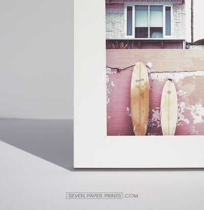 A corner of a white frame