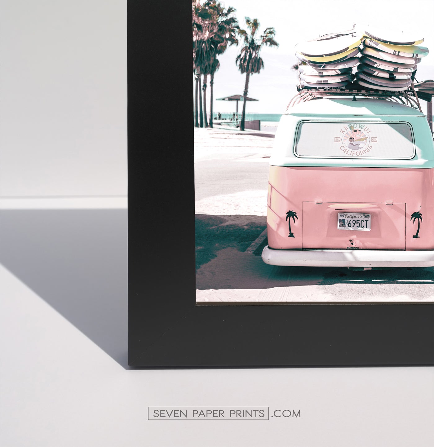 A corner of a black frame