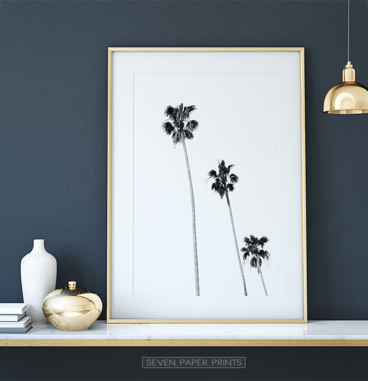 Black and White Coastal Palm Trees Wall Art