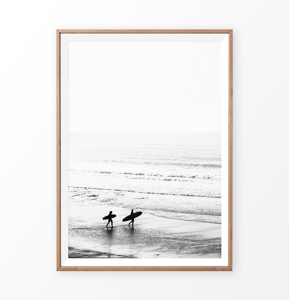 Black White Ocean Beach Photography