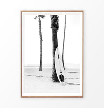 Load image into Gallery viewer, Surfboard on Beach Palm Tree
