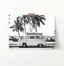 Load image into Gallery viewer, Black And White Retro Combi Bus Print
