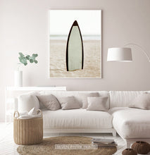 Load image into Gallery viewer, Surfboard Erected on the Beach Sand Wall Art
