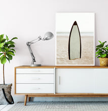 Load image into Gallery viewer, Surfboard Erected on the Beach Sand Wall Art

