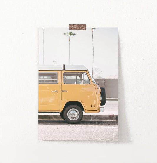 Yellow Coastal Van Wall Art