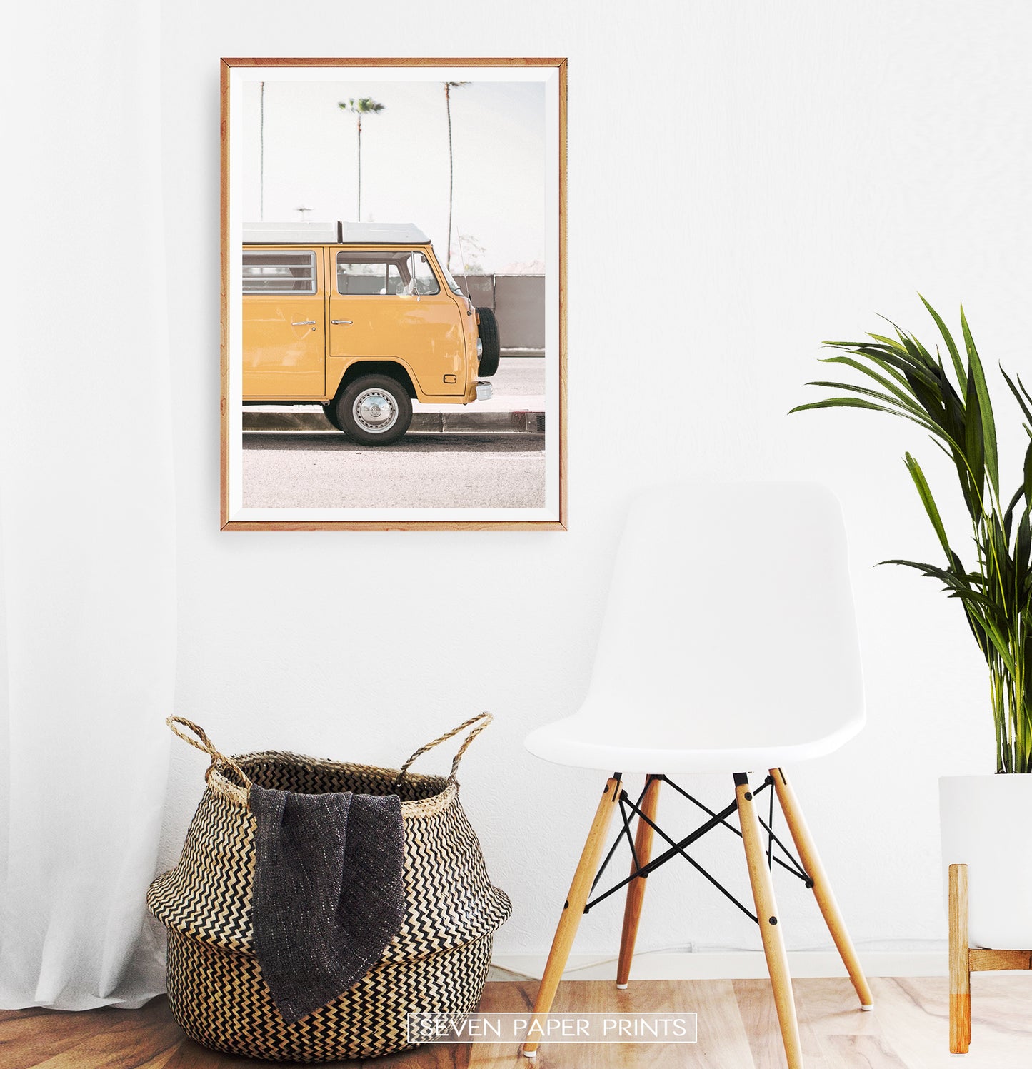 Yellow Coastal Van Wall Art