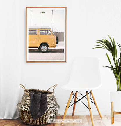 Yellow Coastal Van Wall Art