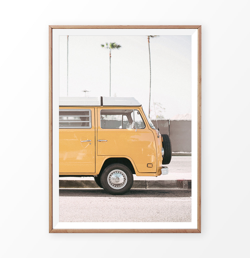 Yellow Travel Van Photo Print