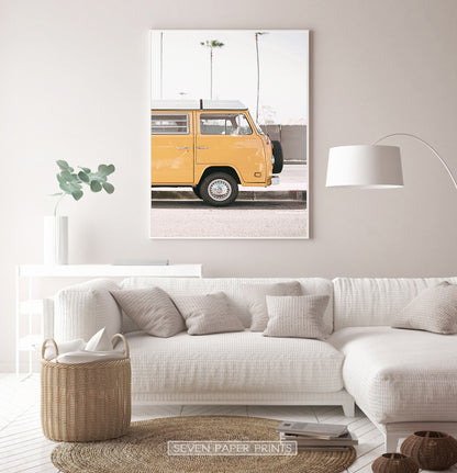 Yellow Coastal Van Wall Art