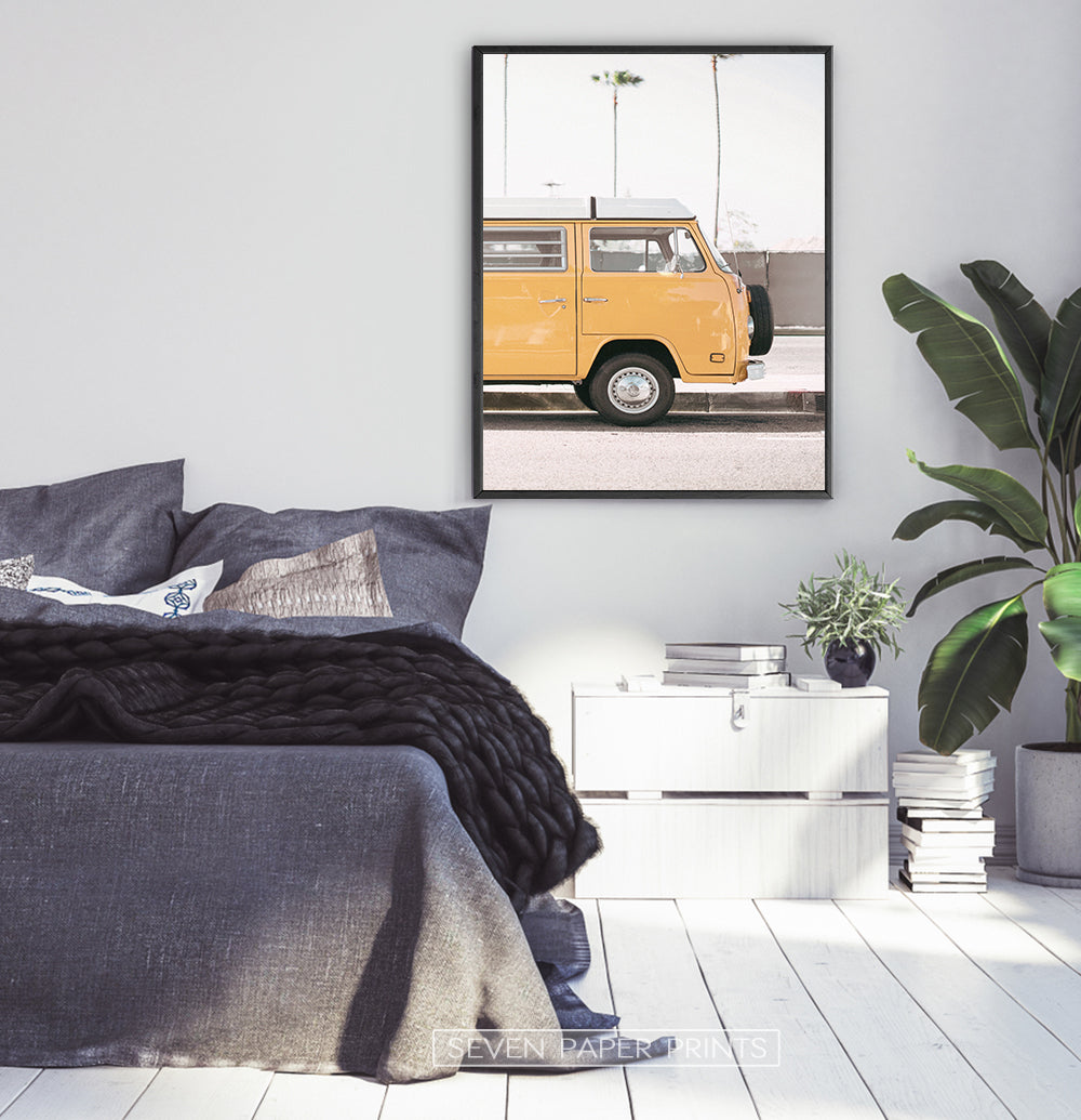 Yellow Coastal Van Wall Art