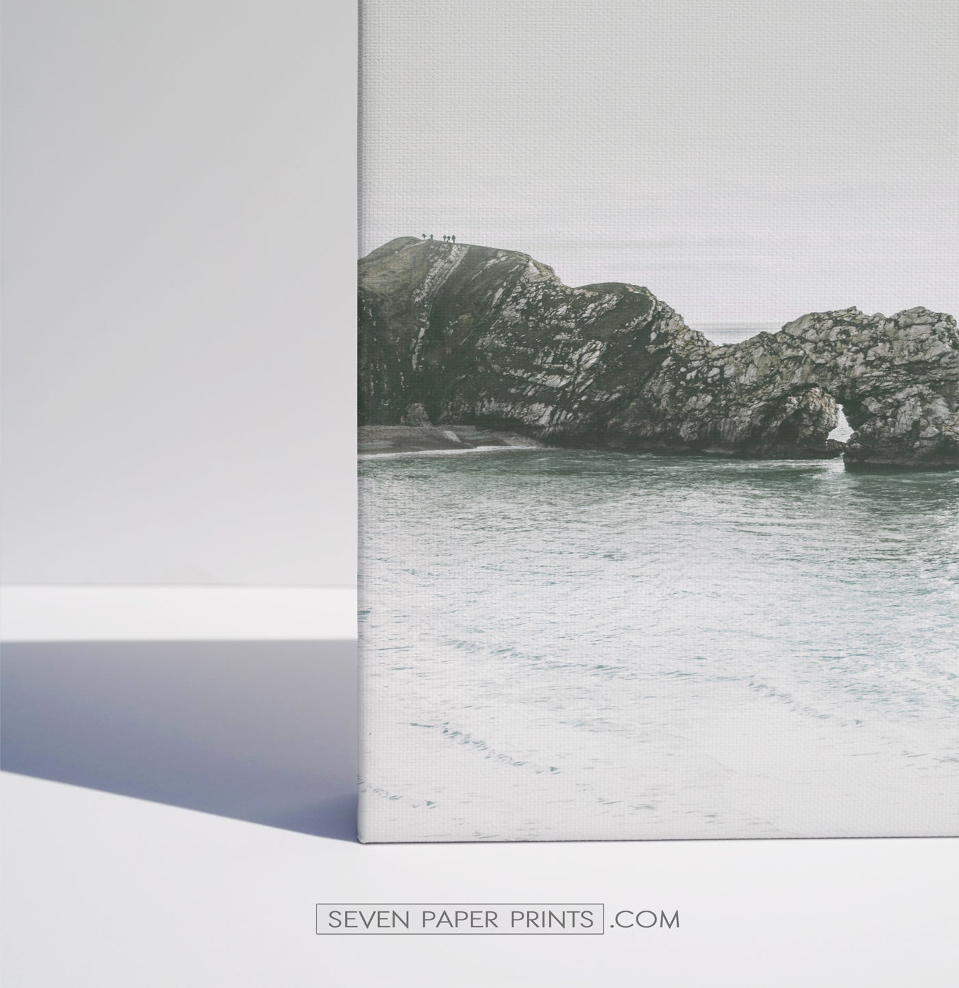 Gray tropical palms and ocean wall art. 3 piece canvas #190