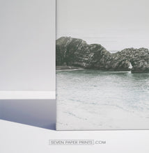Load image into Gallery viewer, Gray tropical palms and ocean wall art. 3 piece canvas #190
