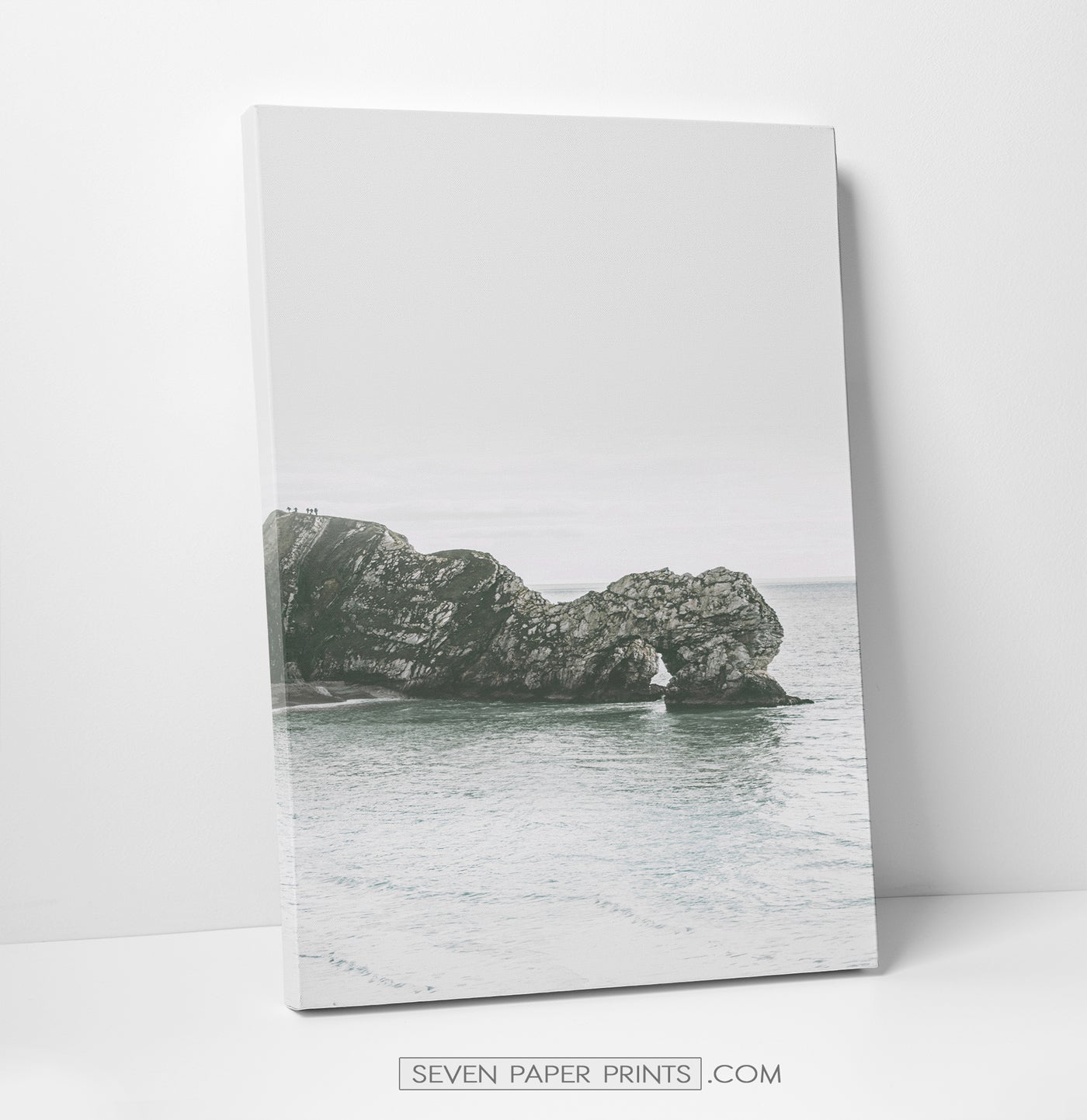 Gray tropical palms and ocean wall art. 3 piece canvas #190