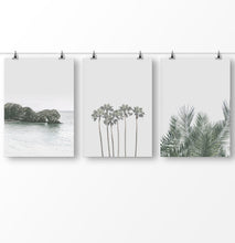 Load image into Gallery viewer, Palm Tree Leaves, Beach Wall Art Décor, Ocean Beach Waves, Ocean Rock

