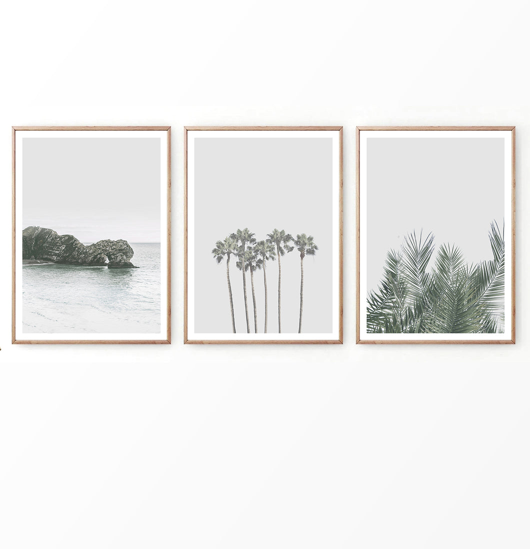 Neutral Color Beach Wall Decor in Set of 3 Prints