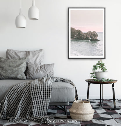 Stacked Rocks Wall Art with Coastal Beauty
