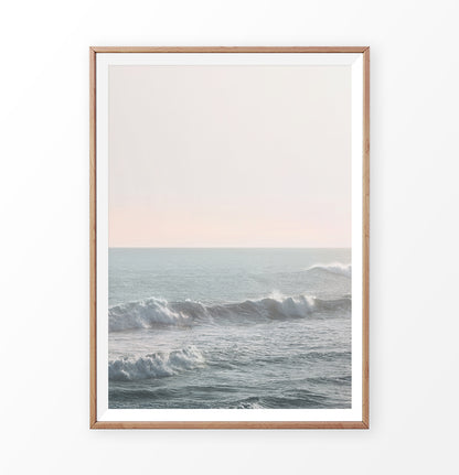 California Ocean Waves Sunset Print