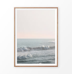 California Ocean Waves Sunset Print