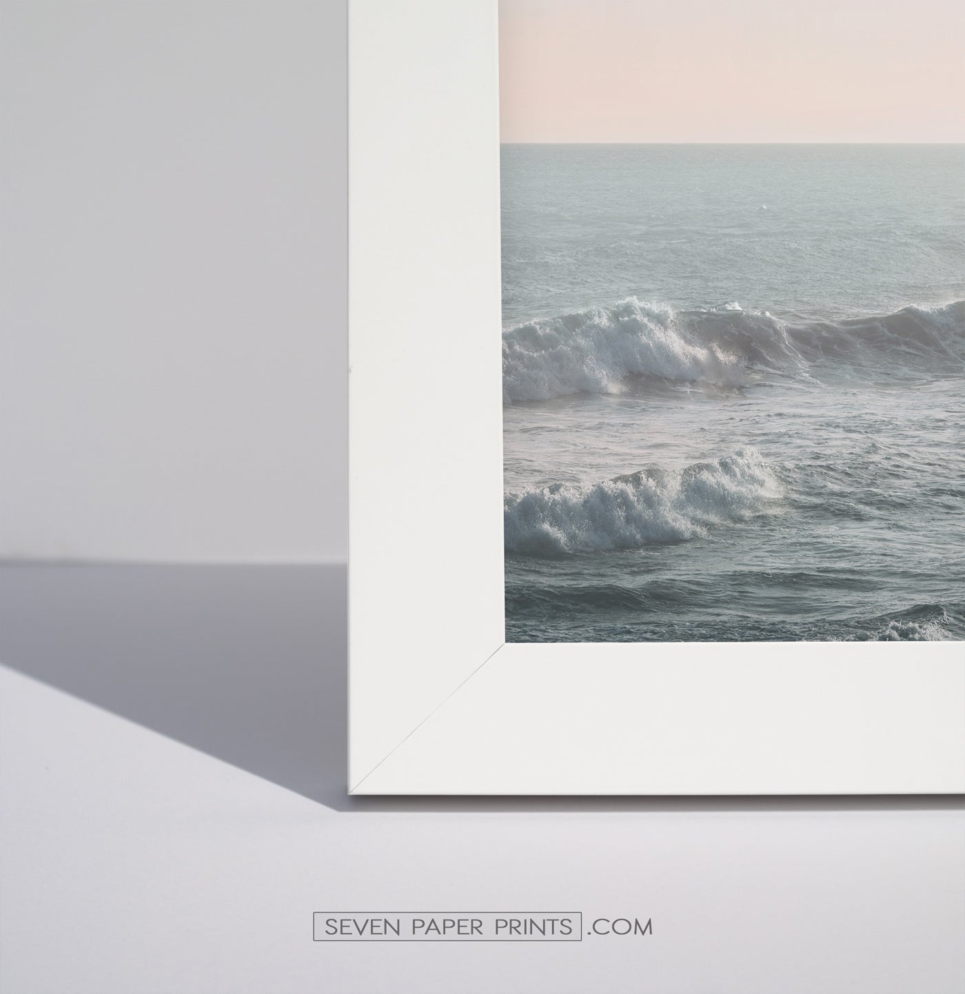 Ocean Against Light Pink Sky 3 Pieces Framed Gallery Wall
