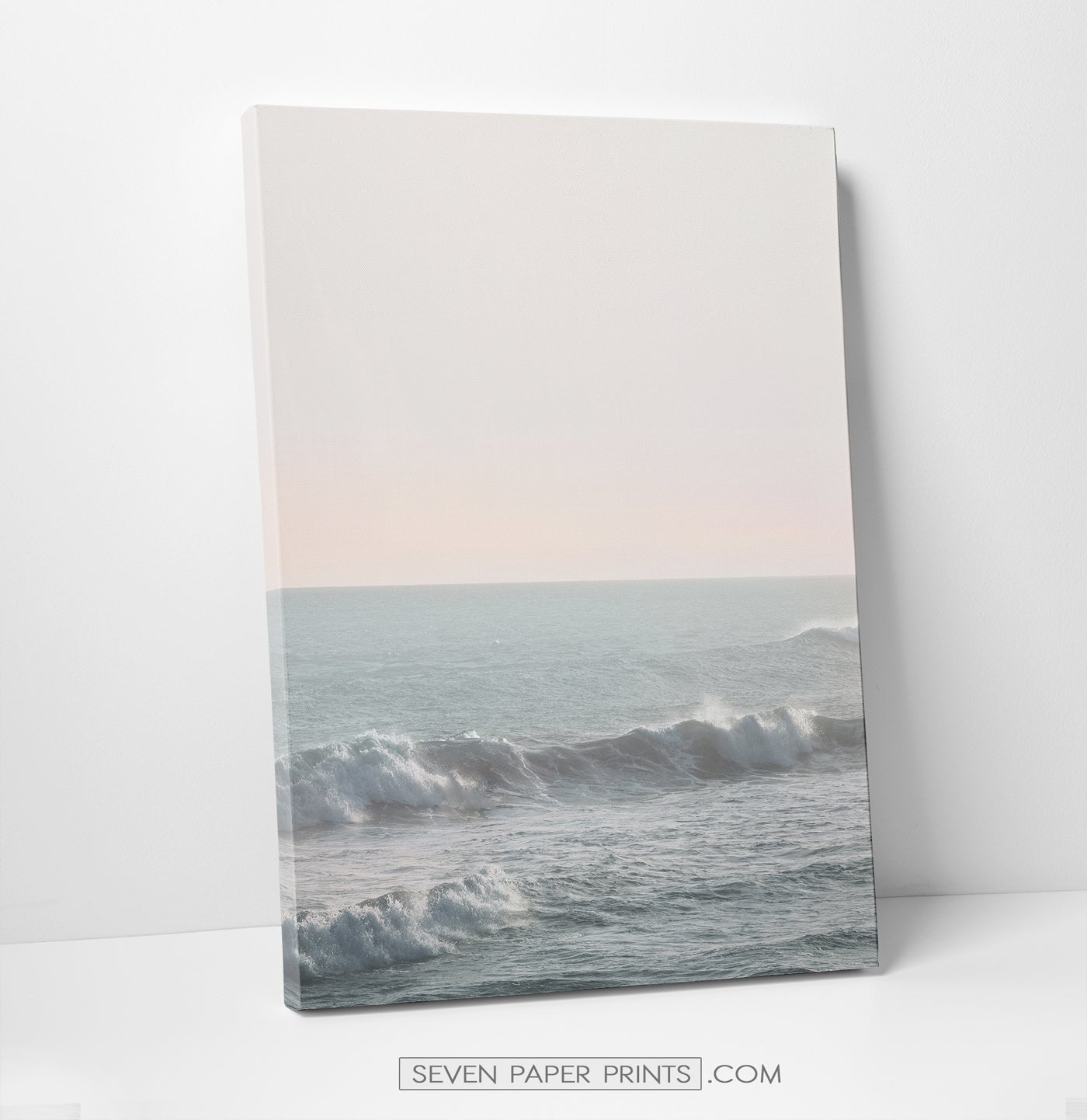 Pink beach wall decor. Set of 3 canvases #191