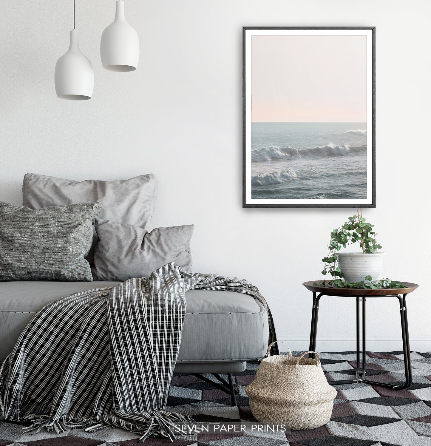 California Ocean Waves Sunset Print