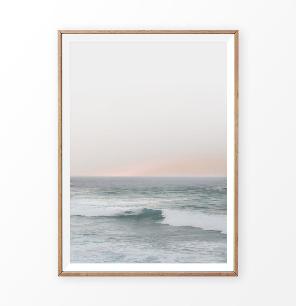 Santa Monica Beach Wall Art with Calm Ocean Water