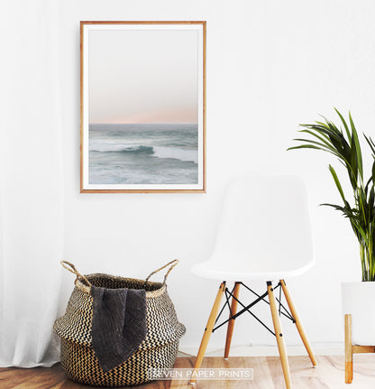 Santa Monica Beach Wall Art with Calm Ocean Water