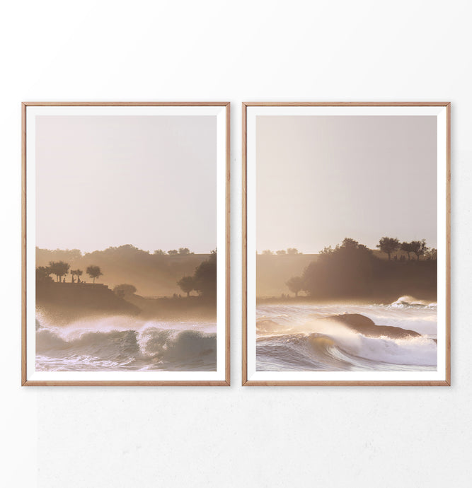 High Waves On the Beach Set of 3 Photography Prints