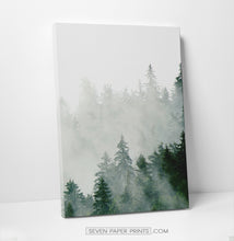 Load image into Gallery viewer, A third piece of a foggy green forest set. Got a lot of green in a right-bottom corner.

