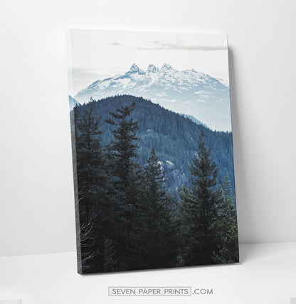Blue forest in the mountains landscape. 3 piece canvas #208