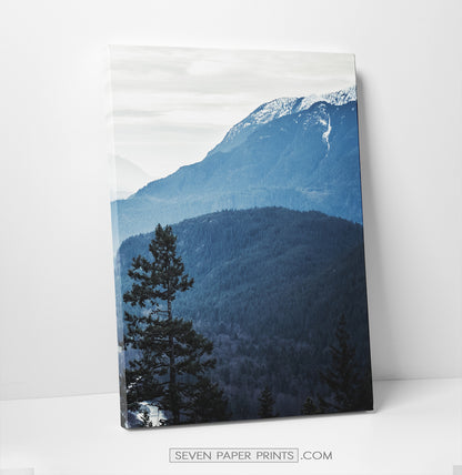 Blue forest in the mountains landscape. 3 piece canvas #208