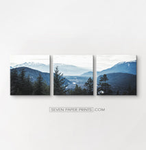 Load image into Gallery viewer, Blue forest in the mountains landscape. 3 piece canvas #208

