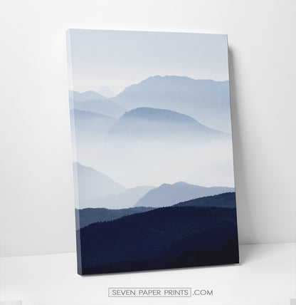 Blue mountain landscape canvas triptych #211