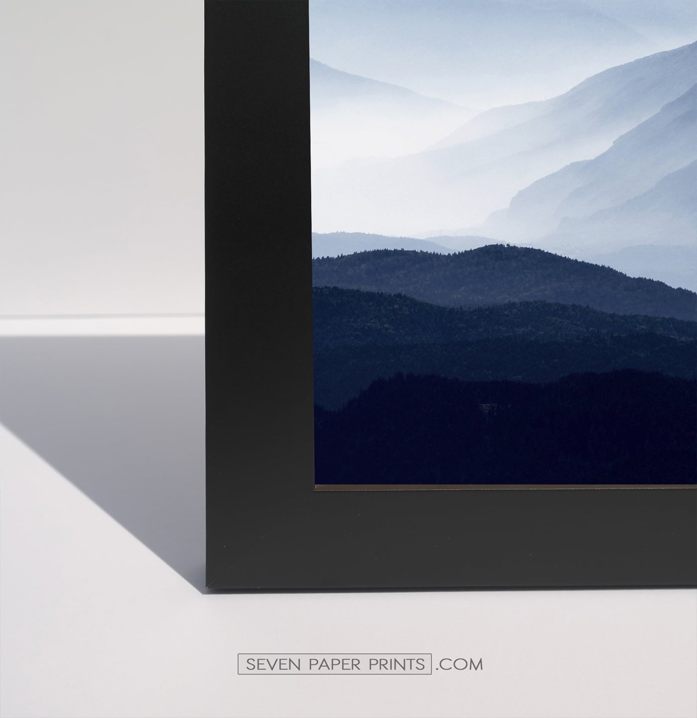 A corner of a black frame
