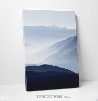 Blue mountain landscape canvas triptych #211