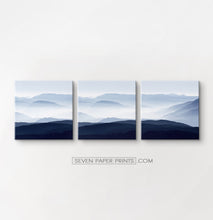 Load image into Gallery viewer, Blue mountain landscape canvas triptych #211
