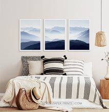 Load image into Gallery viewer, Three Framed Prints of a Foggy Mountain Scenery 2
