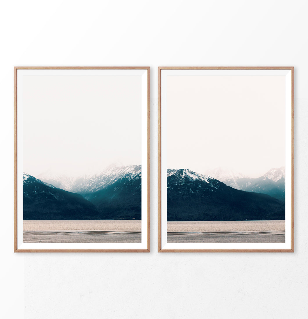 Mountain diptych. Set of 2 nordic nature prints