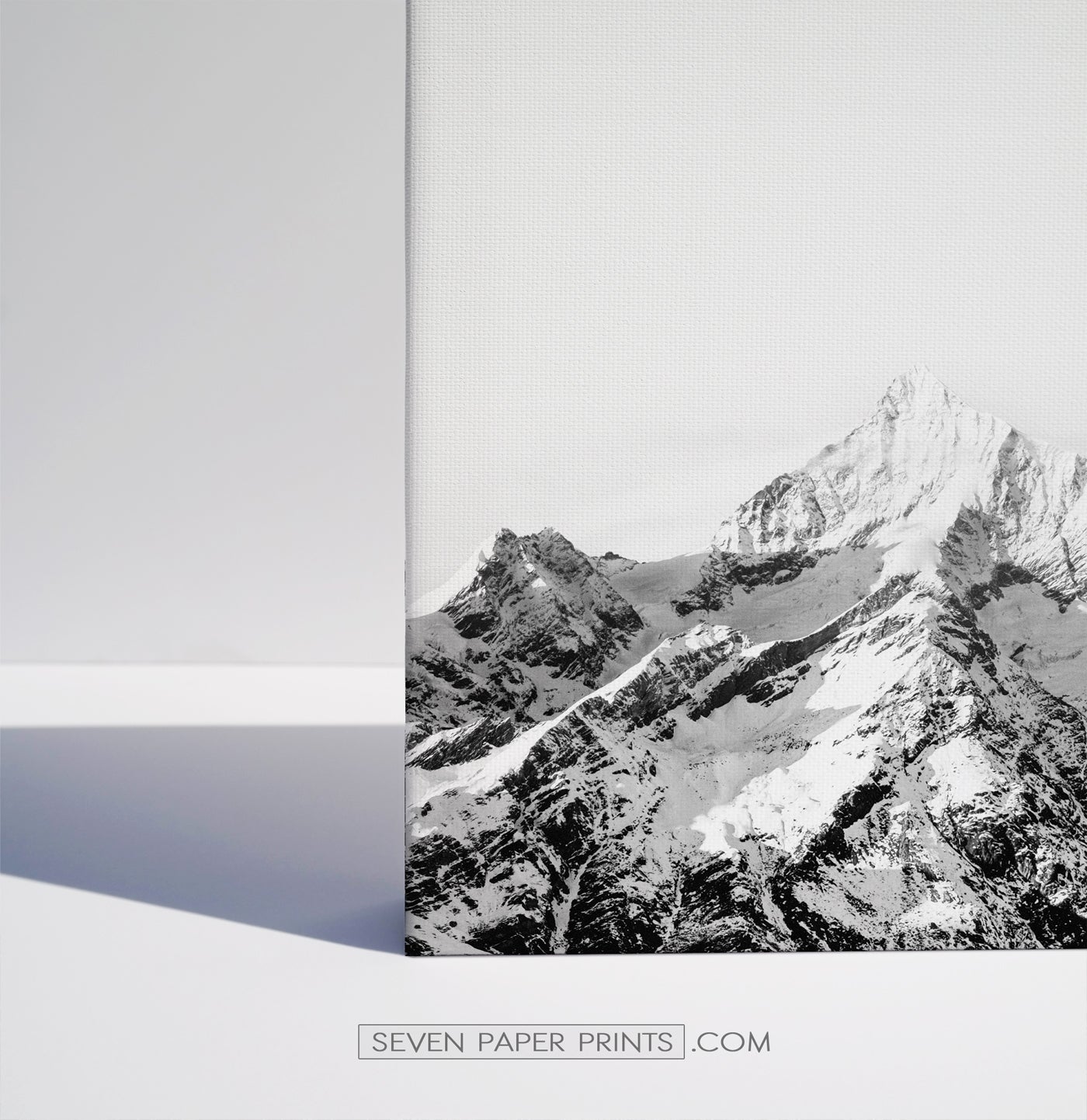 Black white mountains with snow. 3 piece canvas art #215