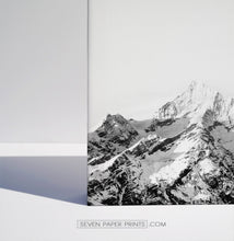 Load image into Gallery viewer, Black white mountains with snow. 3 piece canvas art #215
