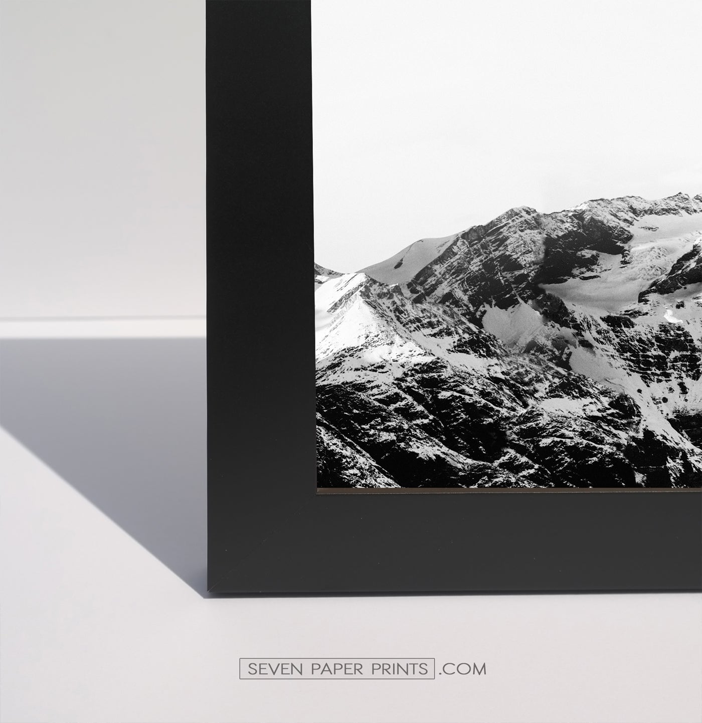 A corner of a black frame