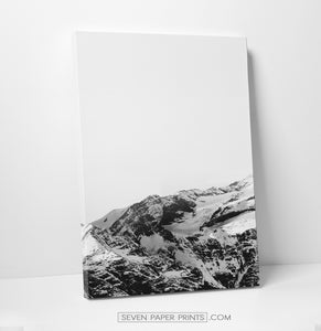 Black white mountains with snow. 3 piece canvas art #215