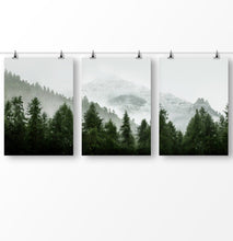 Load image into Gallery viewer, Trees Wall Art, Nature Art, Pine Trees Poster, Mountain Landscape, Green Forest Art
