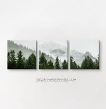 Load image into Gallery viewer, Green forest set of 3 canvas wall art #218
