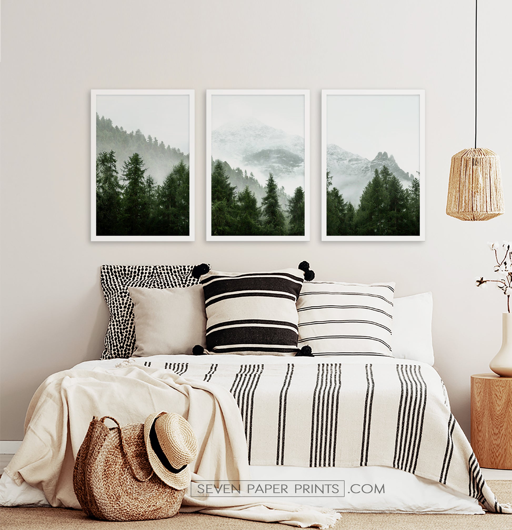Three photo prints of a forest 2