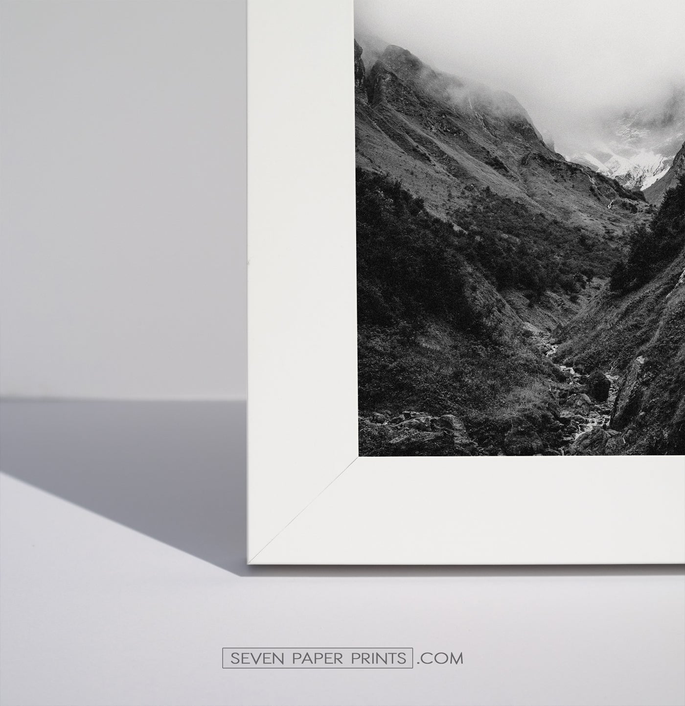 A corner of a white frame