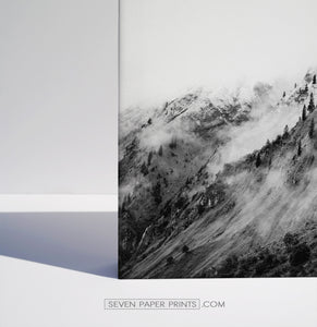 Black white mountains. 3 canvases #219