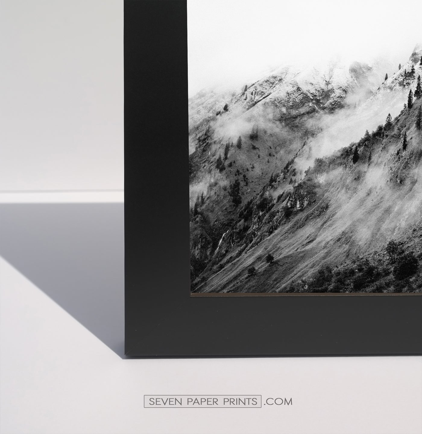 A corner of a black frame