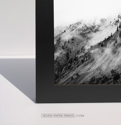 A corner of a black frame