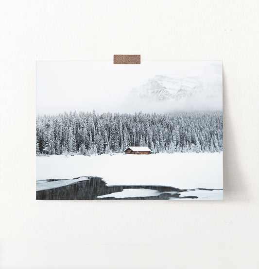 Woods House on a Mountain Lake Wall Art